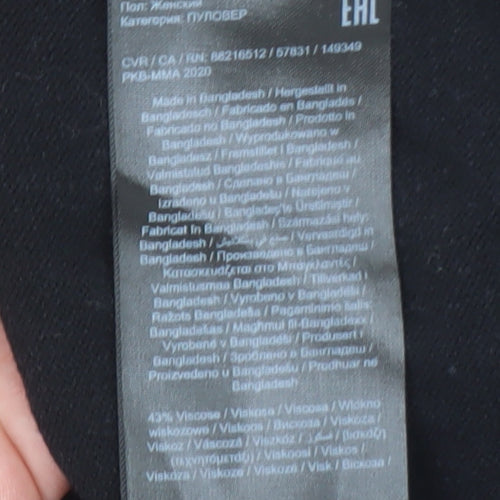 ONLY Women’s Black Puff Sleeve Knit Pullover Jumper XS