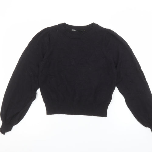 ONLY Women’s Black Puff Sleeve Knit Pullover Jumper XS