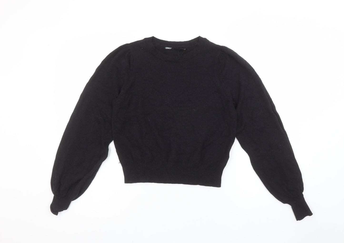 ONLY Women’s Black Puff Sleeve Knit Pullover Jumper XS