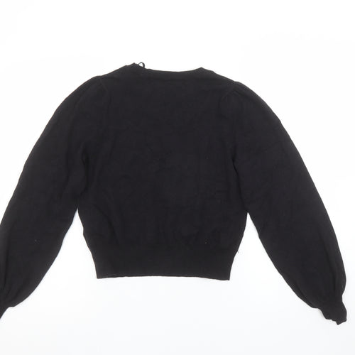 ONLY Women’s Black Puff Sleeve Knit Pullover Jumper XS