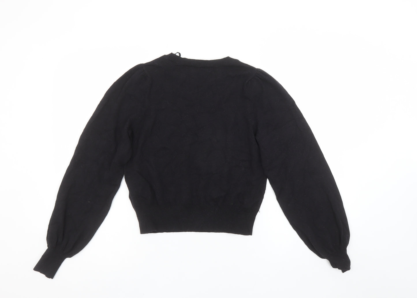 ONLY Women’s Black Puff Sleeve Knit Pullover Jumper XS