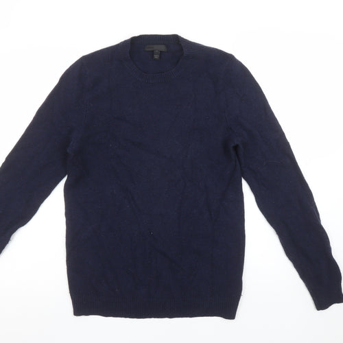 ASOS Men's Blue Lambswool Crew Neck Jumper XS Long Sleeve