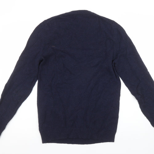 ASOS Men's Blue Lambswool Crew Neck Jumper XS Long Sleeve