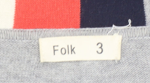 Folk Men's Grey Cotton Wool V-Neck Cardigan Size M