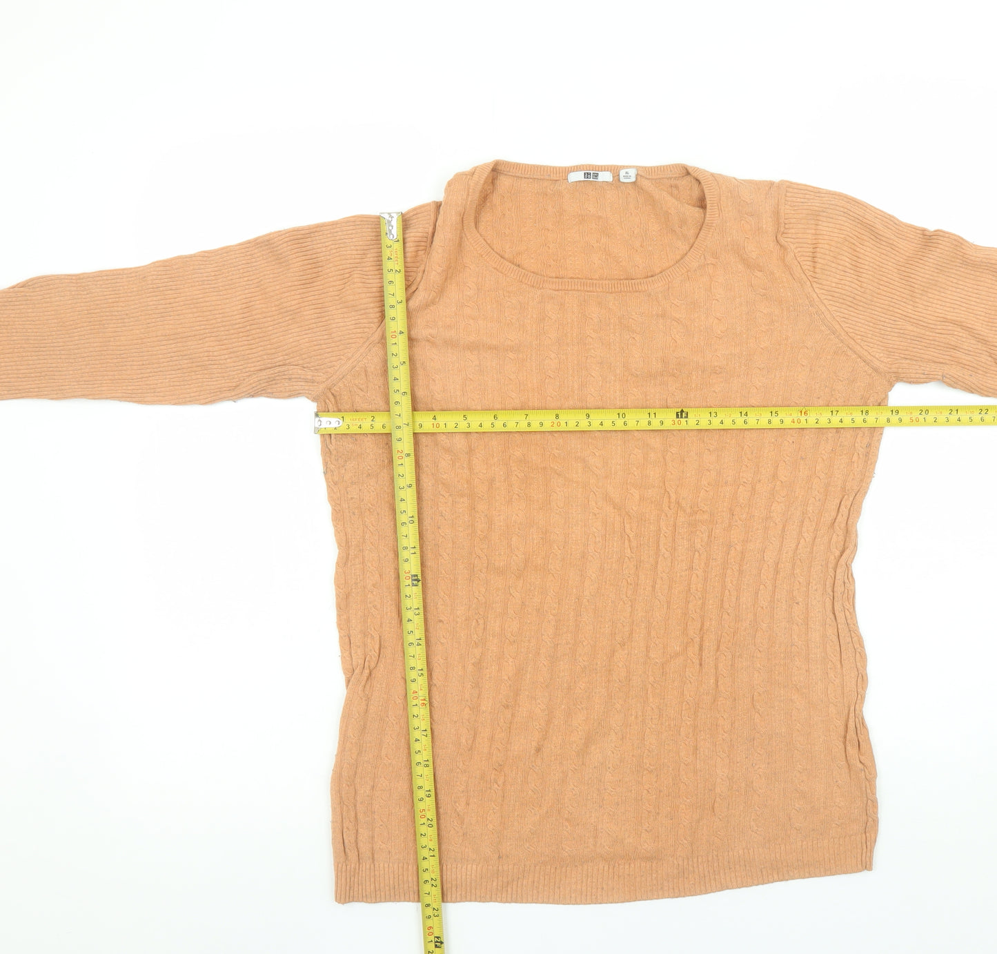 Uniqlo Women’s Beige XL Cable-Knit Pullover Jumper