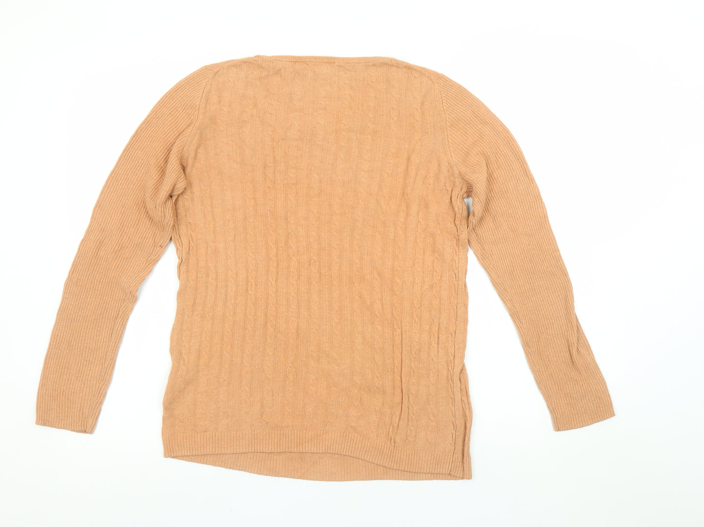 Uniqlo Women’s Beige XL Cable-Knit Pullover Jumper