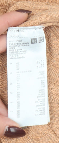 Uniqlo Women’s Beige XL Cable-Knit Pullover Jumper