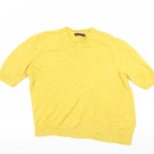 Marks and Spencer Women Yellow Short Sleeve Acrylic Jumper Size 16