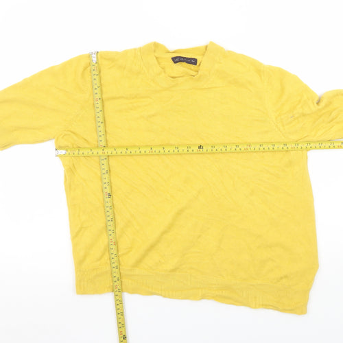 Marks and Spencer Women Yellow Short Sleeve Acrylic Jumper Size 16