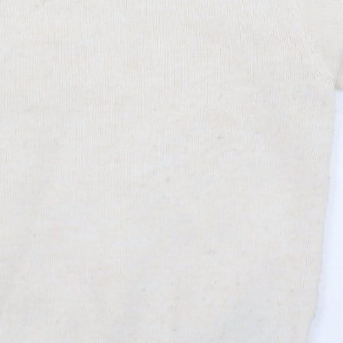 H&M Womens Ivory Beaded Collar Pullover Jumper XS