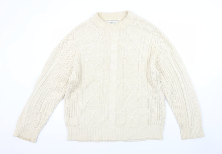 Urban Outfitters Women’s Ivory Cable-Knit Jumper M