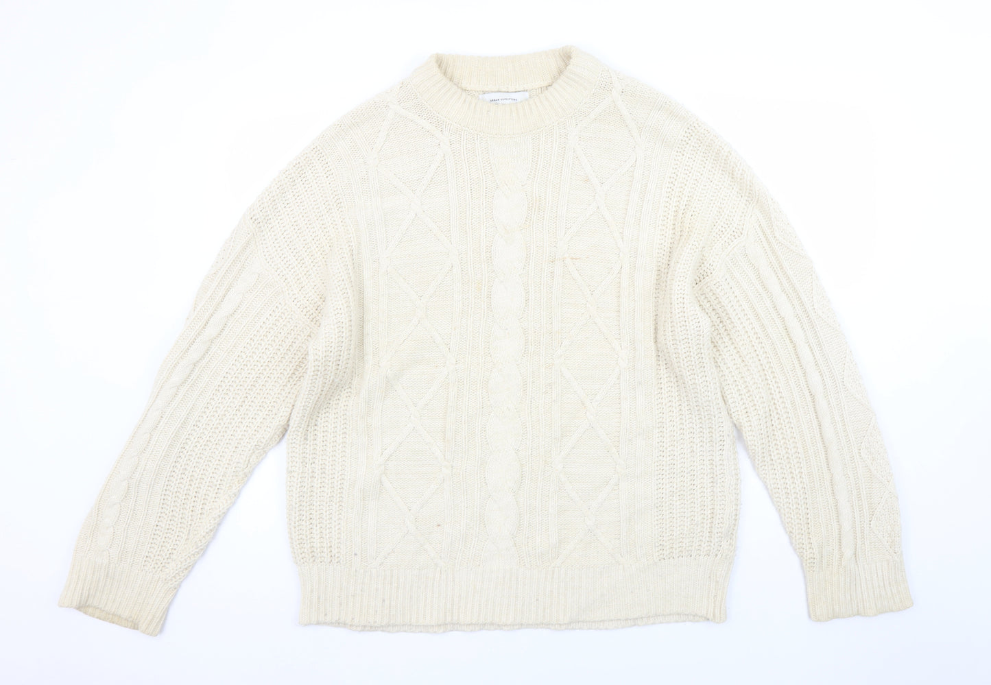 Urban Outfitters Women’s Ivory Cable-Knit Jumper M