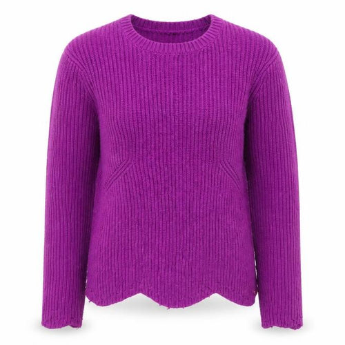 Ted Baker Women's Purple Wool Blend Ribbed Jumper Size S