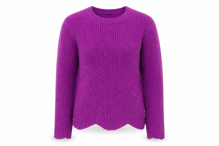 Ted Baker Women's Purple Wool Blend Ribbed Jumper Size S