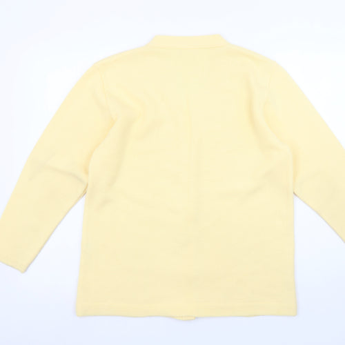 Jennifer Women Yellow V-Neck Button Cardigan M/L Acrylic Knit