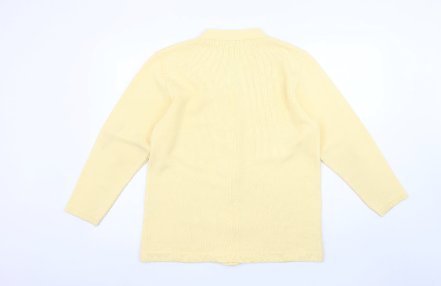 Jennifer Women Yellow V-Neck Button Cardigan M/L Acrylic Knit