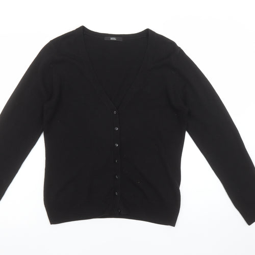 Marks & Spencer Women’s Black V-Neck Button Cardigan Size 12