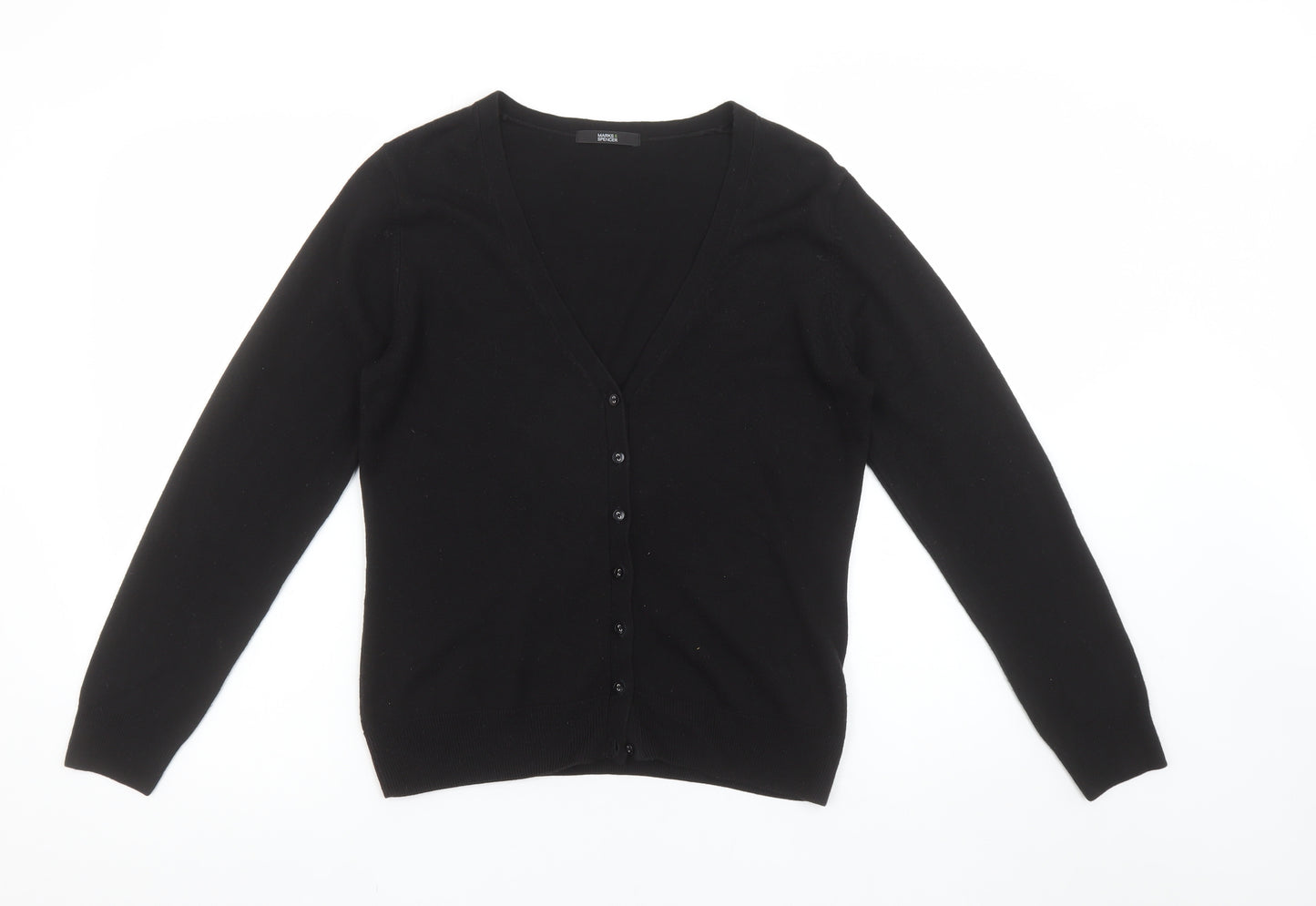 Marks & Spencer Women’s Black V-Neck Button Cardigan Size 12