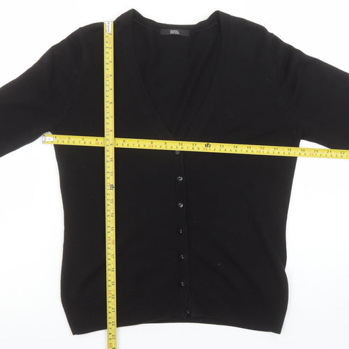 Marks & Spencer Women’s Black V-Neck Button Cardigan Size 12