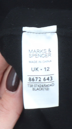 Marks & Spencer Women’s Black V-Neck Button Cardigan Size 12