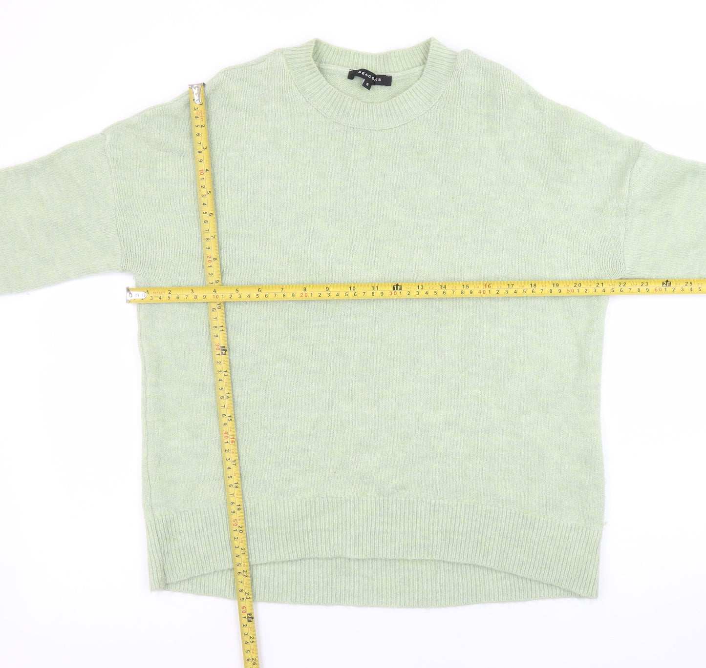 Peacocks Women’s Green Crew Neck Knit Pullover Jumper Size S