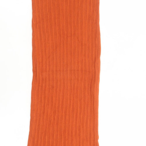 ASOS DESIGN Women’s Orange Viscose Ribbed Long Slip Dress Size 8-10