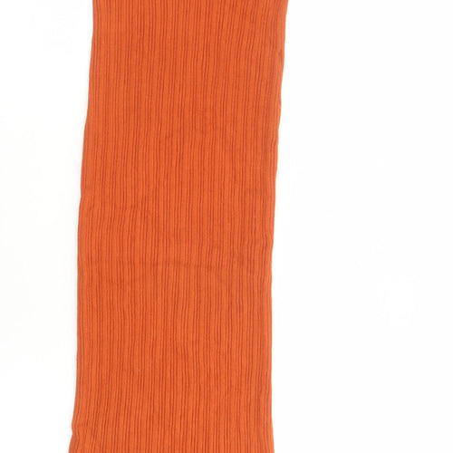 ASOS DESIGN Women’s Orange Viscose Ribbed Long Slip Dress Size 8-10