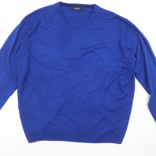 James Pringle Men’s Blue XL V-Neck Acrylic Jumper