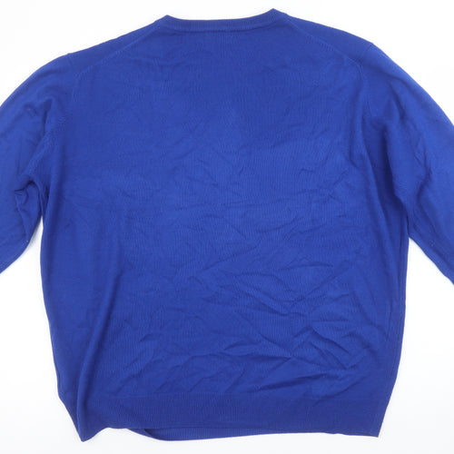James Pringle Men’s Blue XL V-Neck Acrylic Jumper
