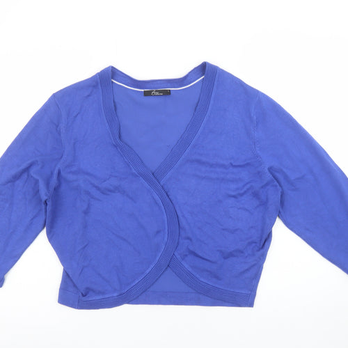 BM Collection Women’s Blue Viscose Shrug Cardigan L