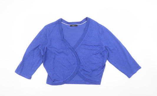 BM Collection Women’s Blue Viscose Shrug Cardigan L
