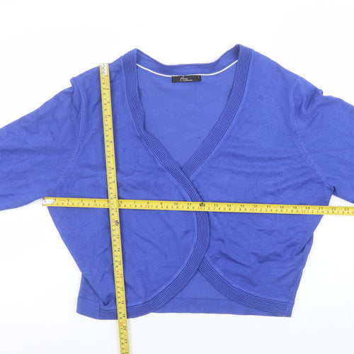BM Collection Women’s Blue Viscose Shrug Cardigan L