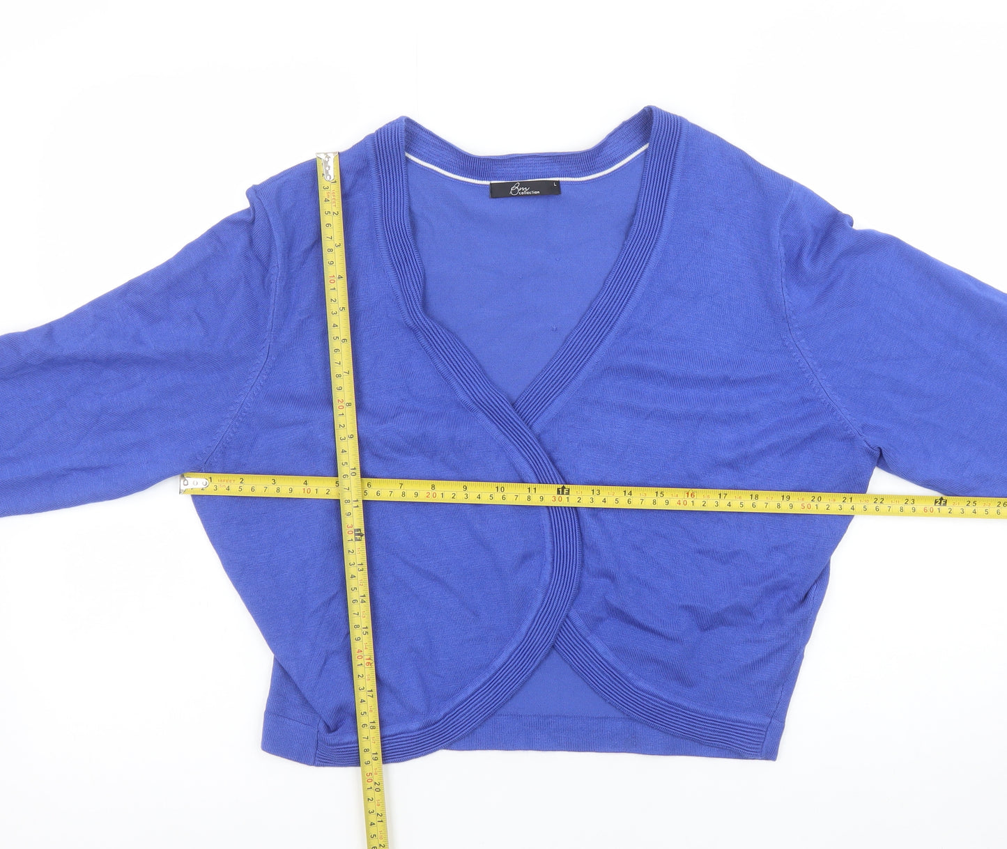 BM Collection Women’s Blue Viscose Shrug Cardigan L