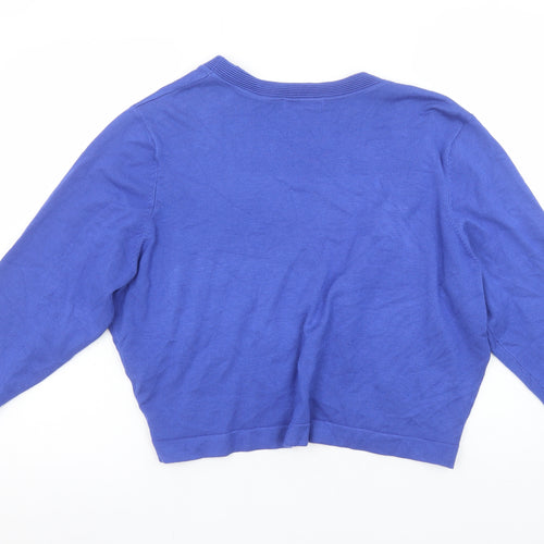 BM Collection Women’s Blue Viscose Shrug Cardigan L