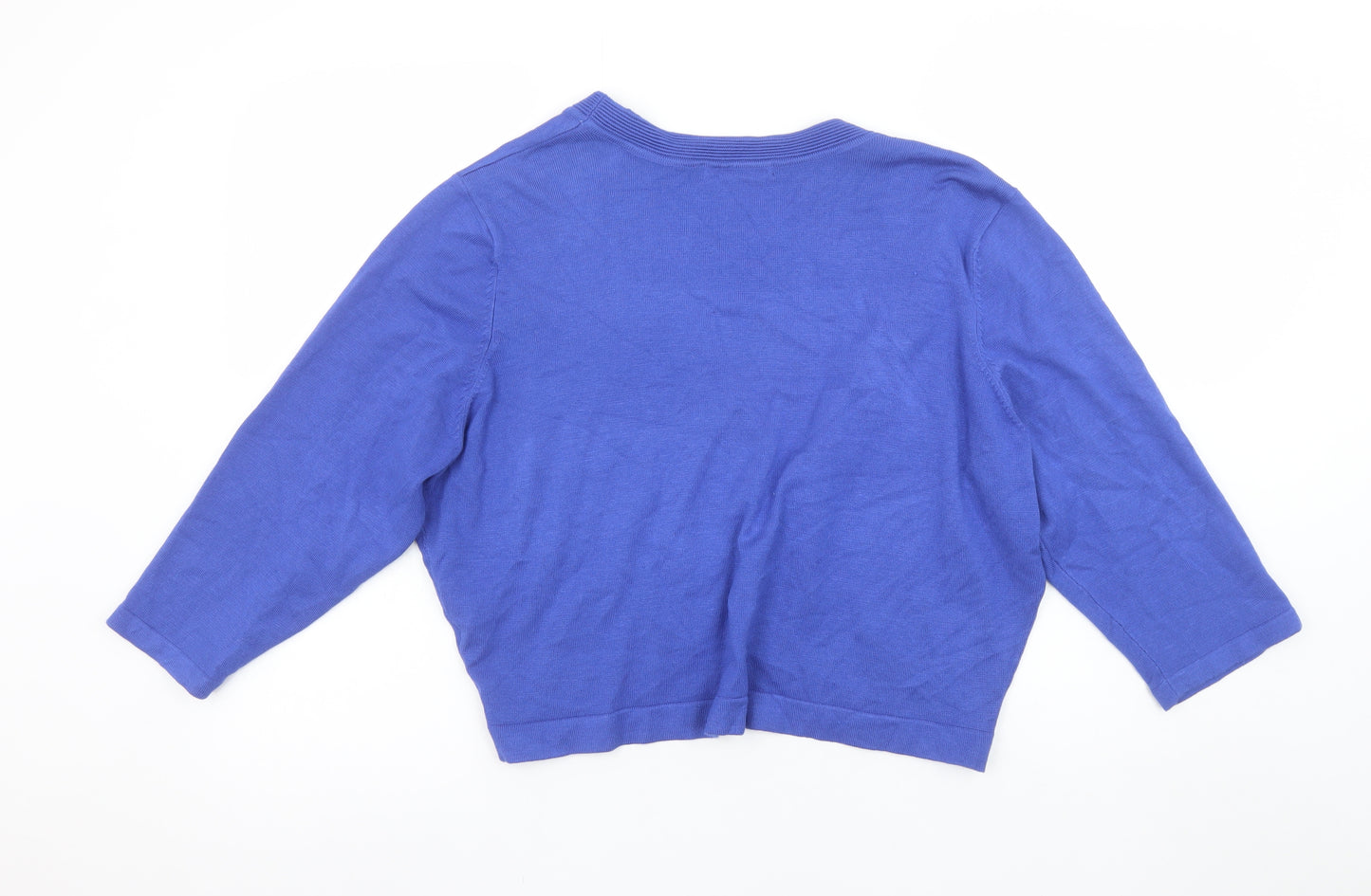 BM Collection Women’s Blue Viscose Shrug Cardigan L