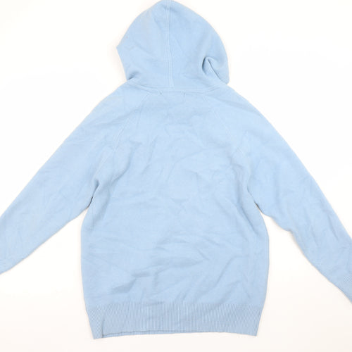 Tahari Women Blue Hooded Long Sleeve Pullover Jumper Size L