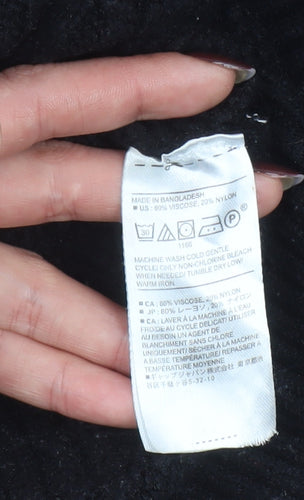 Banana Republic Womens Black V-Neck Cable Knit Jumper Size L