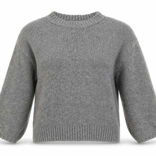 PrettyLittleThing Women Grey Acrylic Knit Crew Neck Jumper Size M