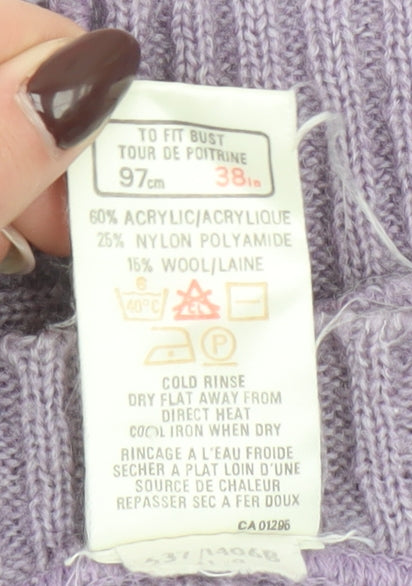 Marks and Spencer Womens Purple Sleeveless Cardigan UK 16 Knit Wool Blend