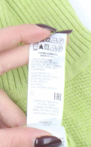 Marks and Spencer Womens Green Roll Neck Knit Jumper Size M