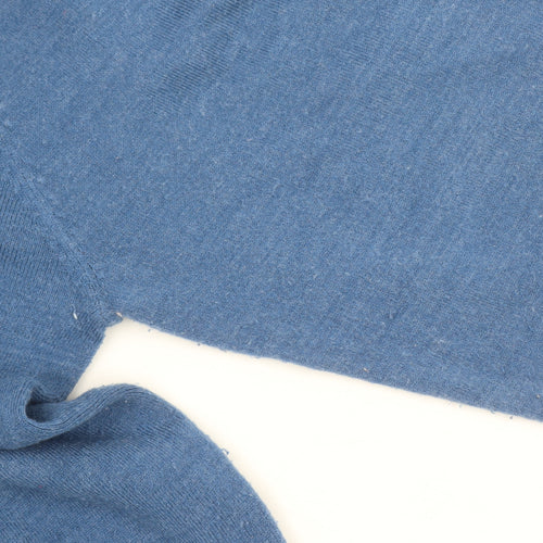 Debenhams Men Blue Wool V-Neck Jumper XL Classic Knitwear