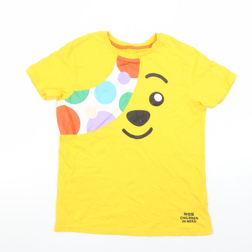 George Girls Yellow BBC Children in Need Pudsey Bear Graphic Cotton T-Shirt 10-11 Years