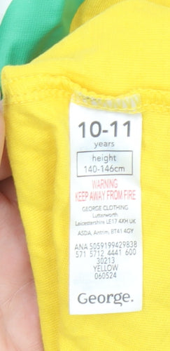 George Girls Yellow BBC Children in Need Pudsey Bear Graphic Cotton T-Shirt 10-11 Years
