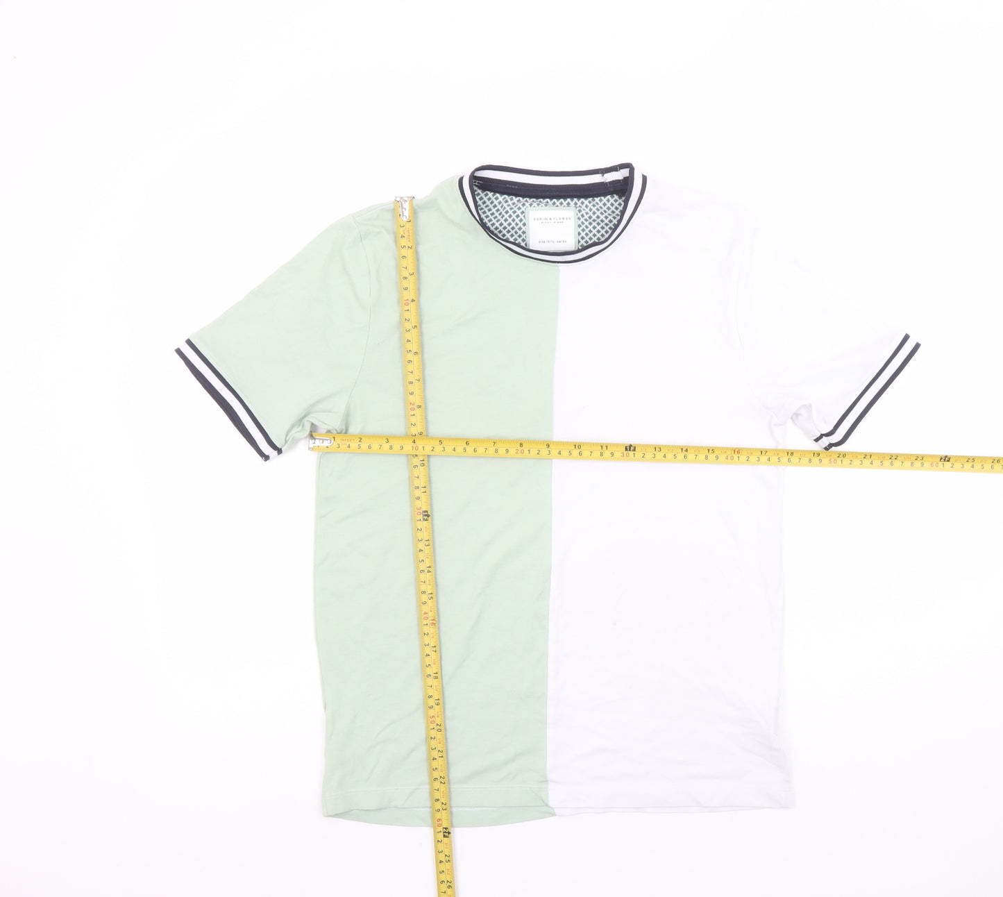 Denim & Flower Boys Green & White Colourblock Short Sleeve T-Shirt 13/14 Years