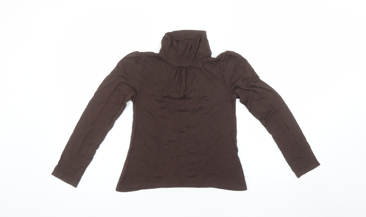 Tammy Girls Brown Roll Neck Long Sleeve Viscose Top Size 11 Years