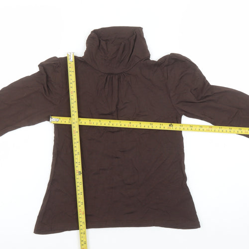 Tammy Girls Brown Roll Neck Long Sleeve Viscose Top Size 11 Years