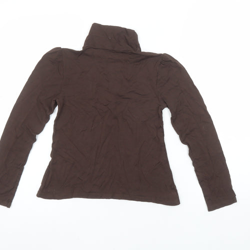 Tammy Girls Brown Roll Neck Long Sleeve Viscose Top Size 11 Years