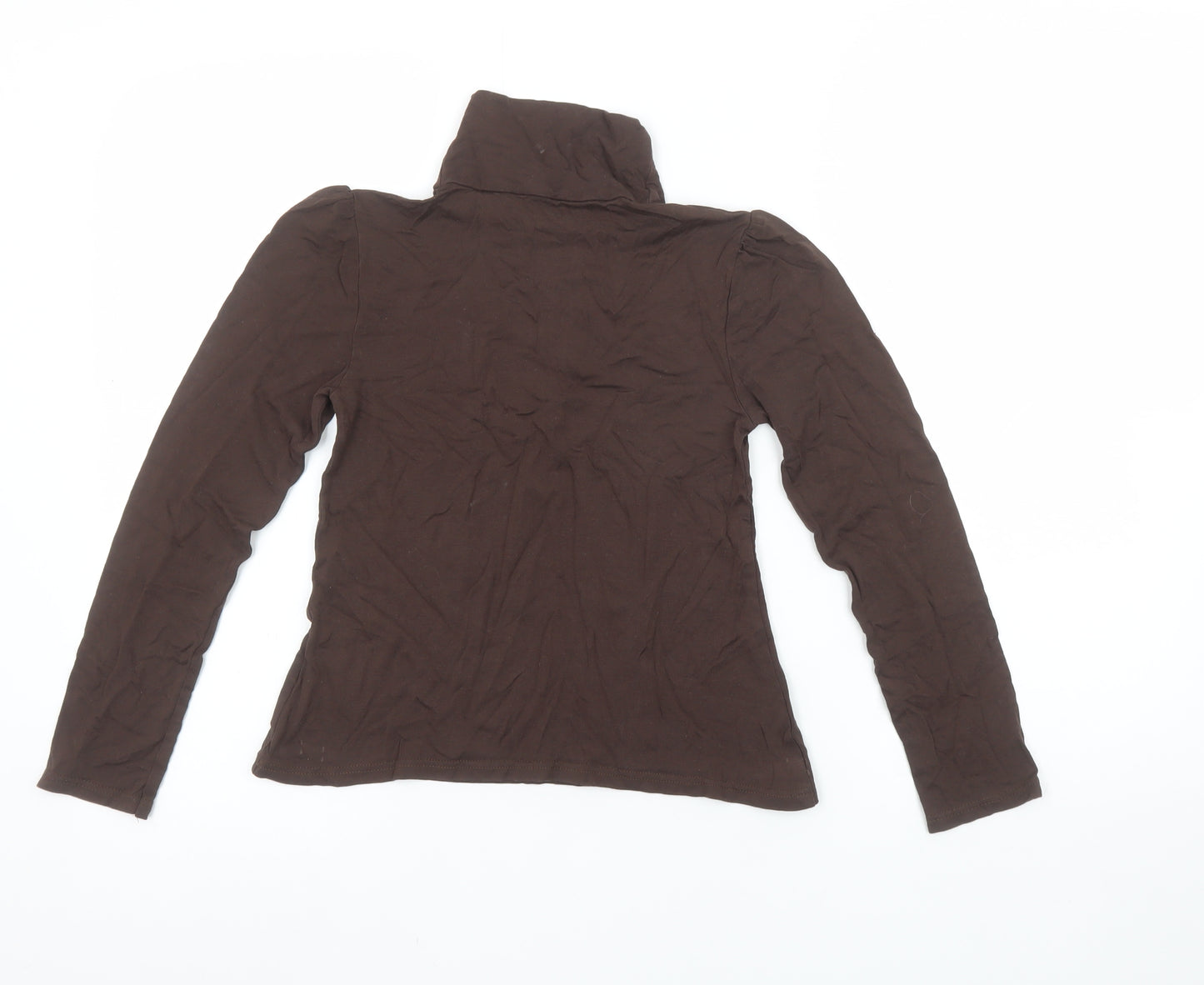 Tammy Girls Brown Roll Neck Long Sleeve Viscose Top Size 11 Years
