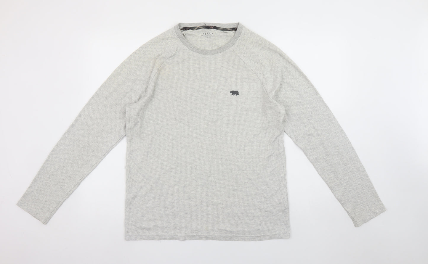 Matalan Men Grey Long Sleeve Cotton Pyjama Top M