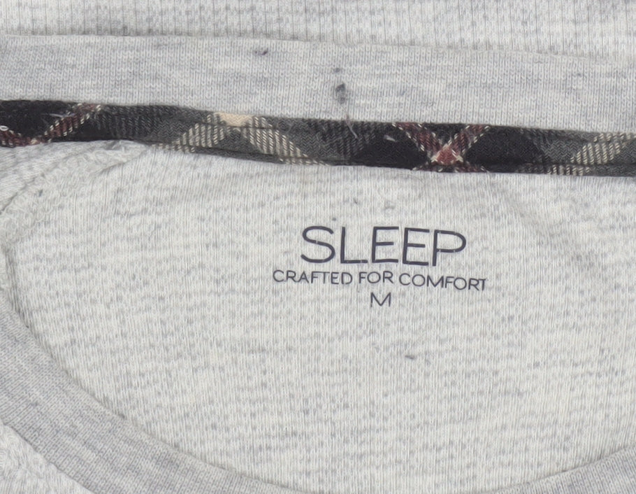 Matalan Men Grey Long Sleeve Cotton Pyjama Top M